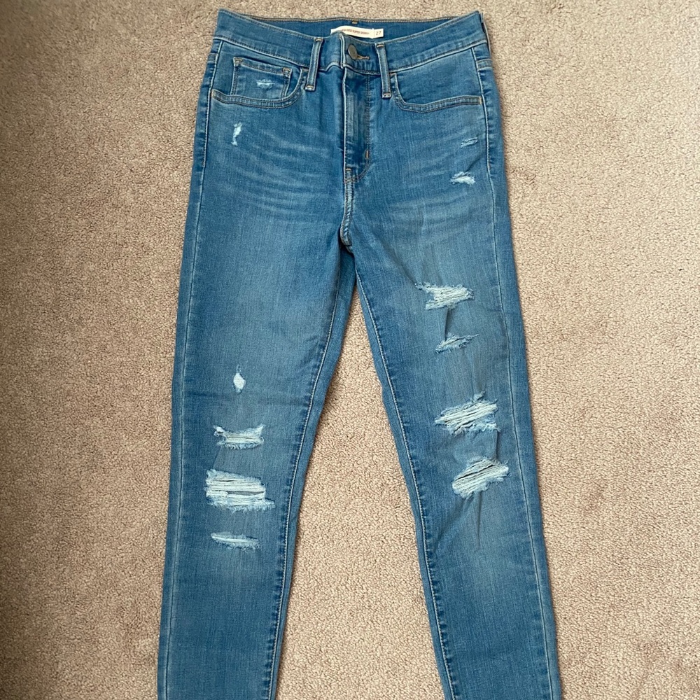 Levi jeans high rise super skinny size 27